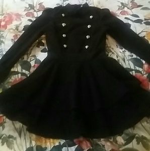 Military style wool dress coat